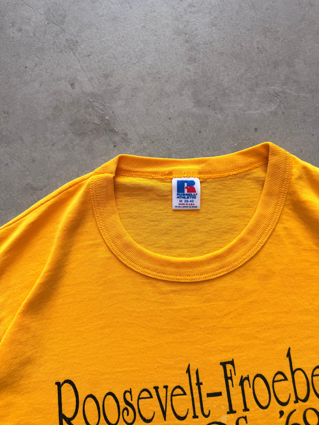 80s Roosevelt yellow tee - M