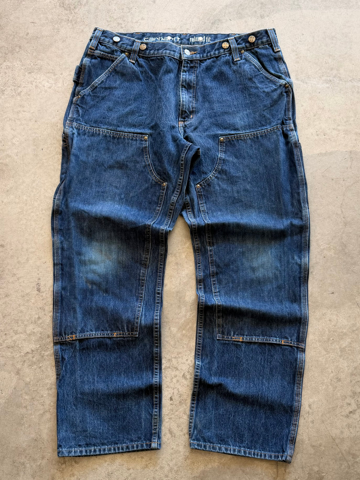 Carhartt dark denim double knees Sz 37
