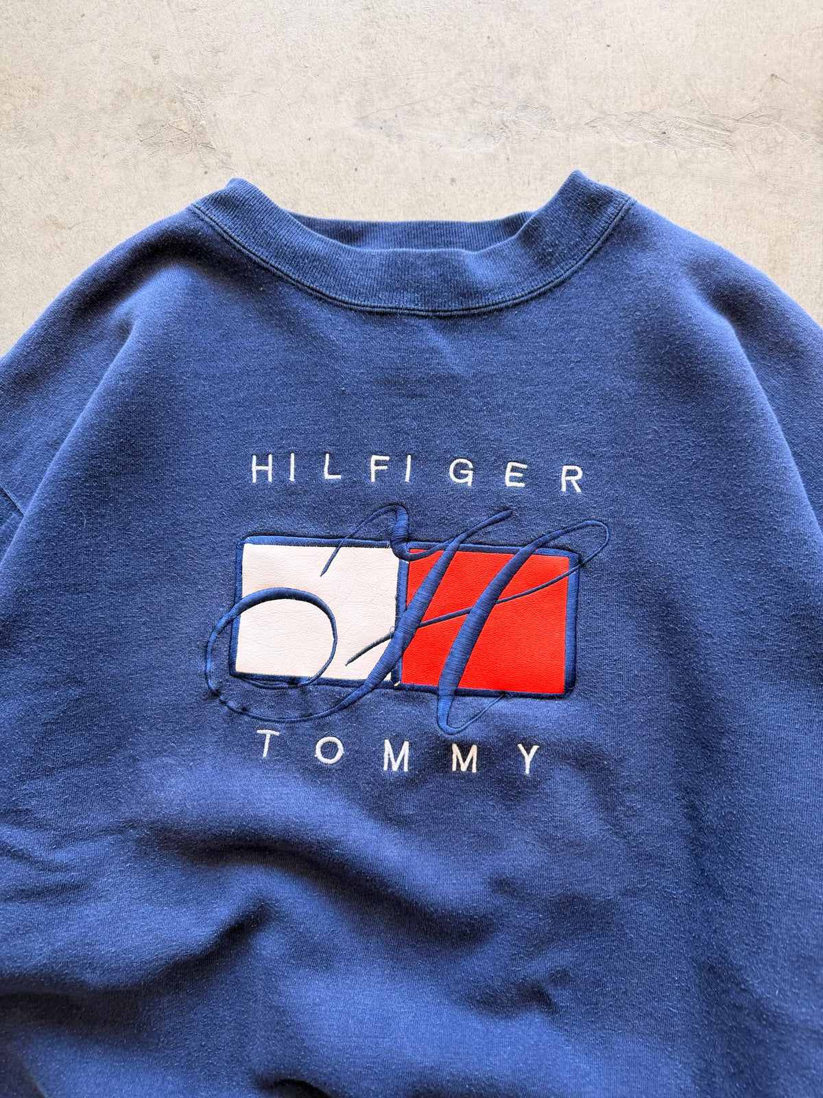 Y2K Tommy Hilfiger blue crewneck - XL