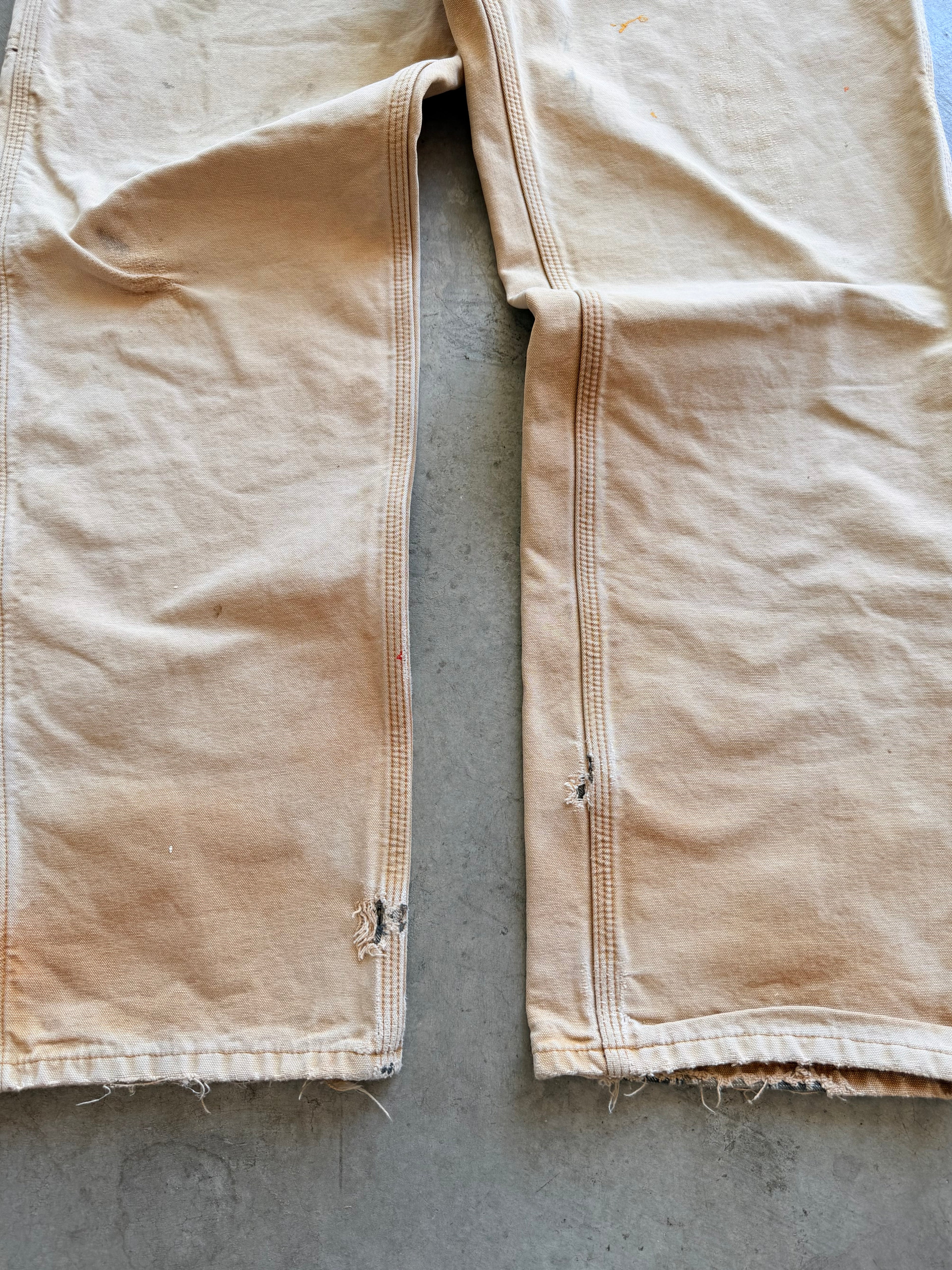 Carhartt tan flannel lined carpenter pants Sz 36