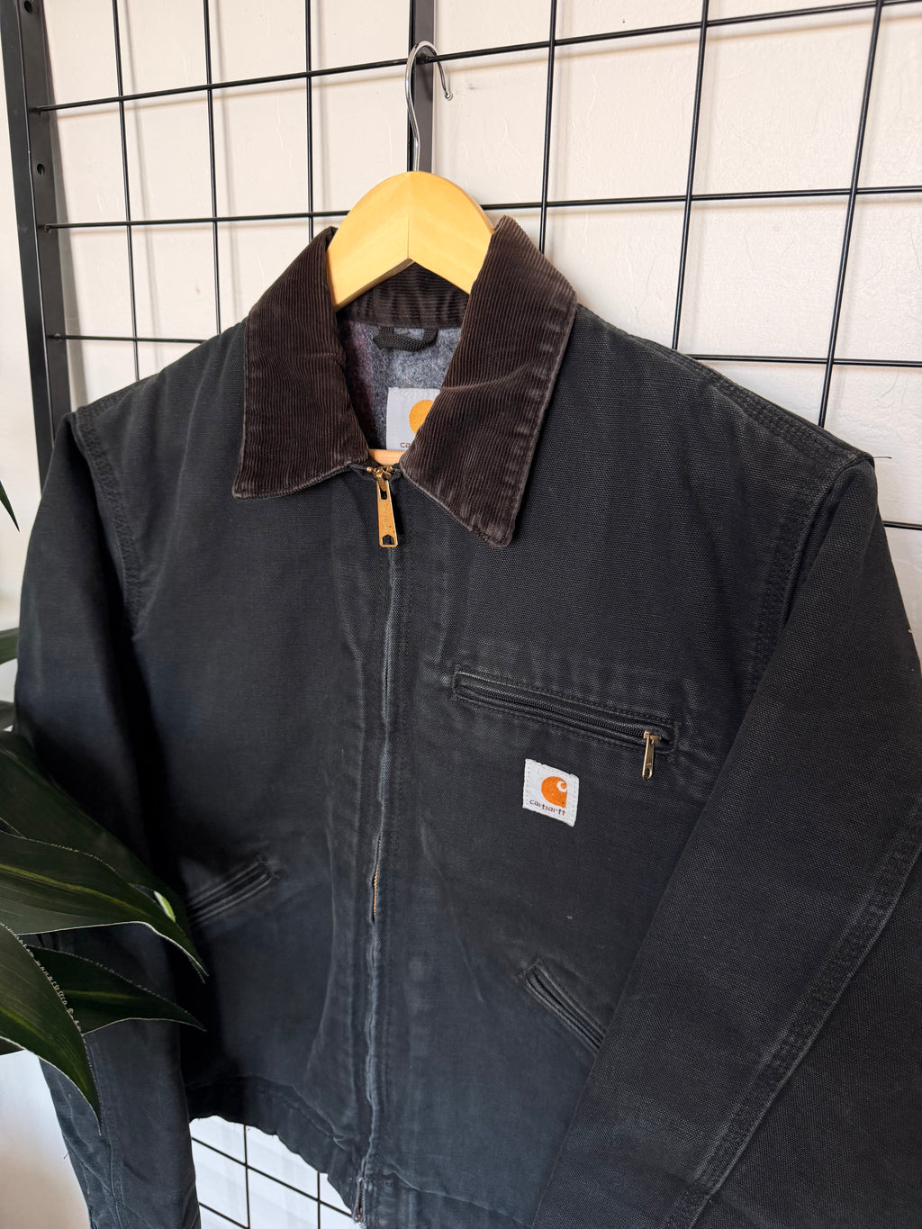 J001 Black Carhartt Detroit blanket lined jacket - M