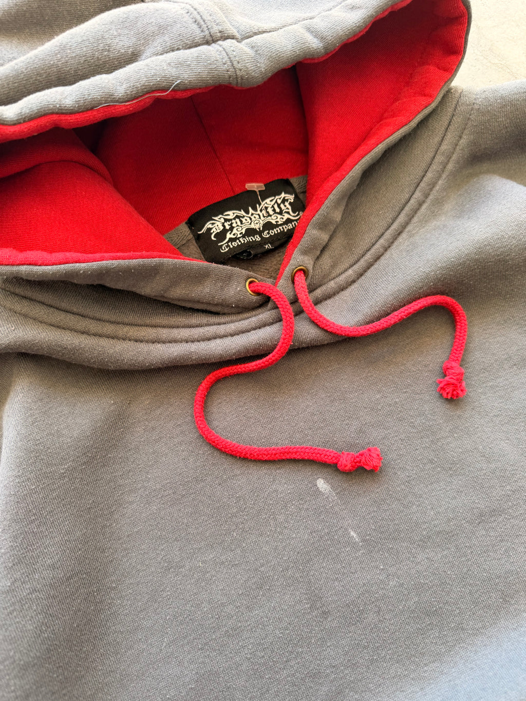 Y2K embroidered flames hoodie - XL