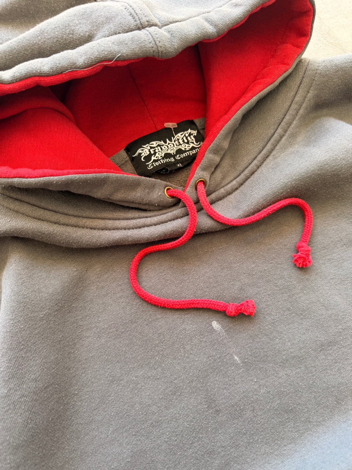 Y2K embroidered flames hoodie - XL