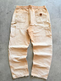 Carhartt tan flannel lined carpenter pants Sz 36