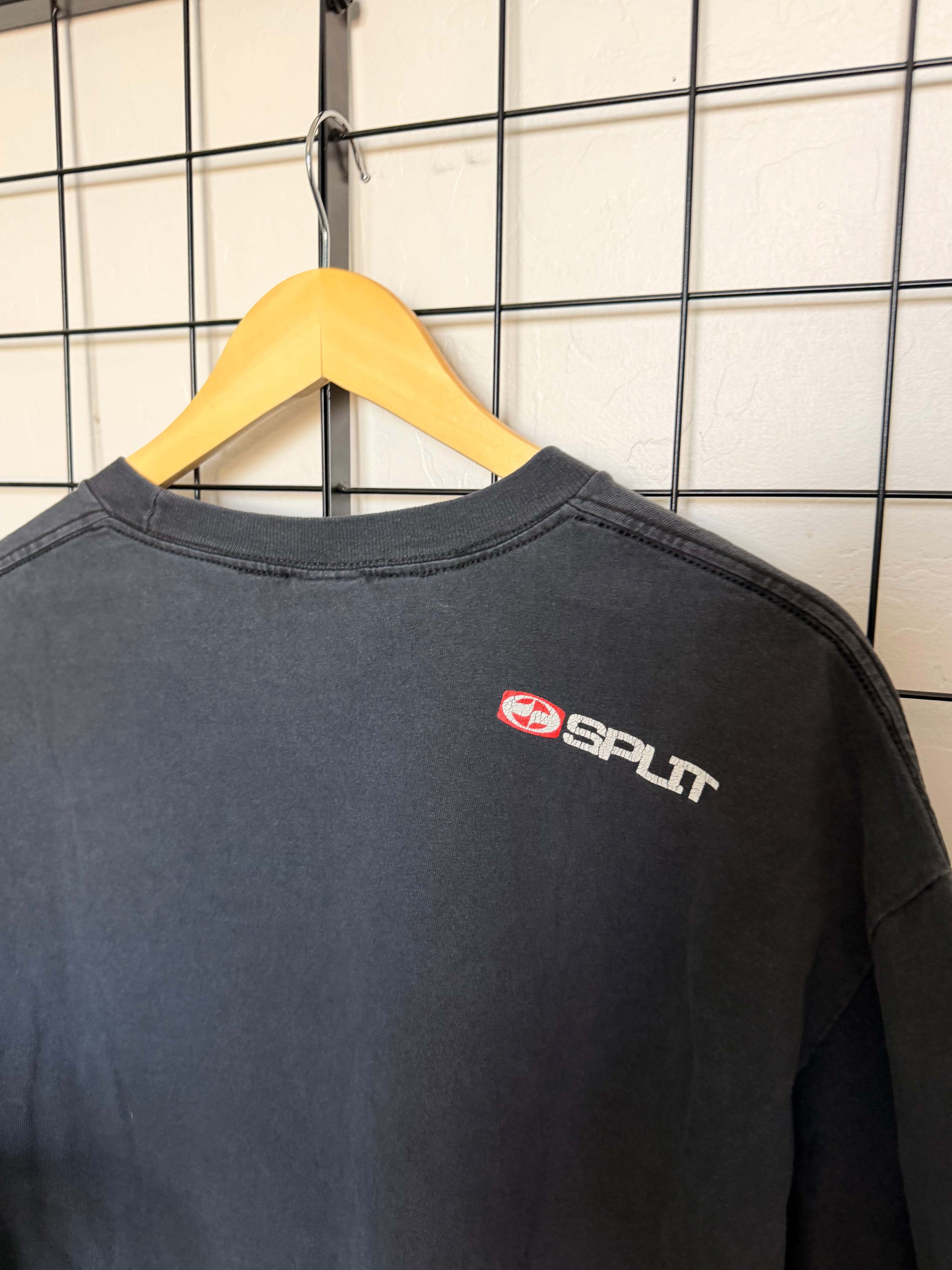 Split skate black faded tee - XL