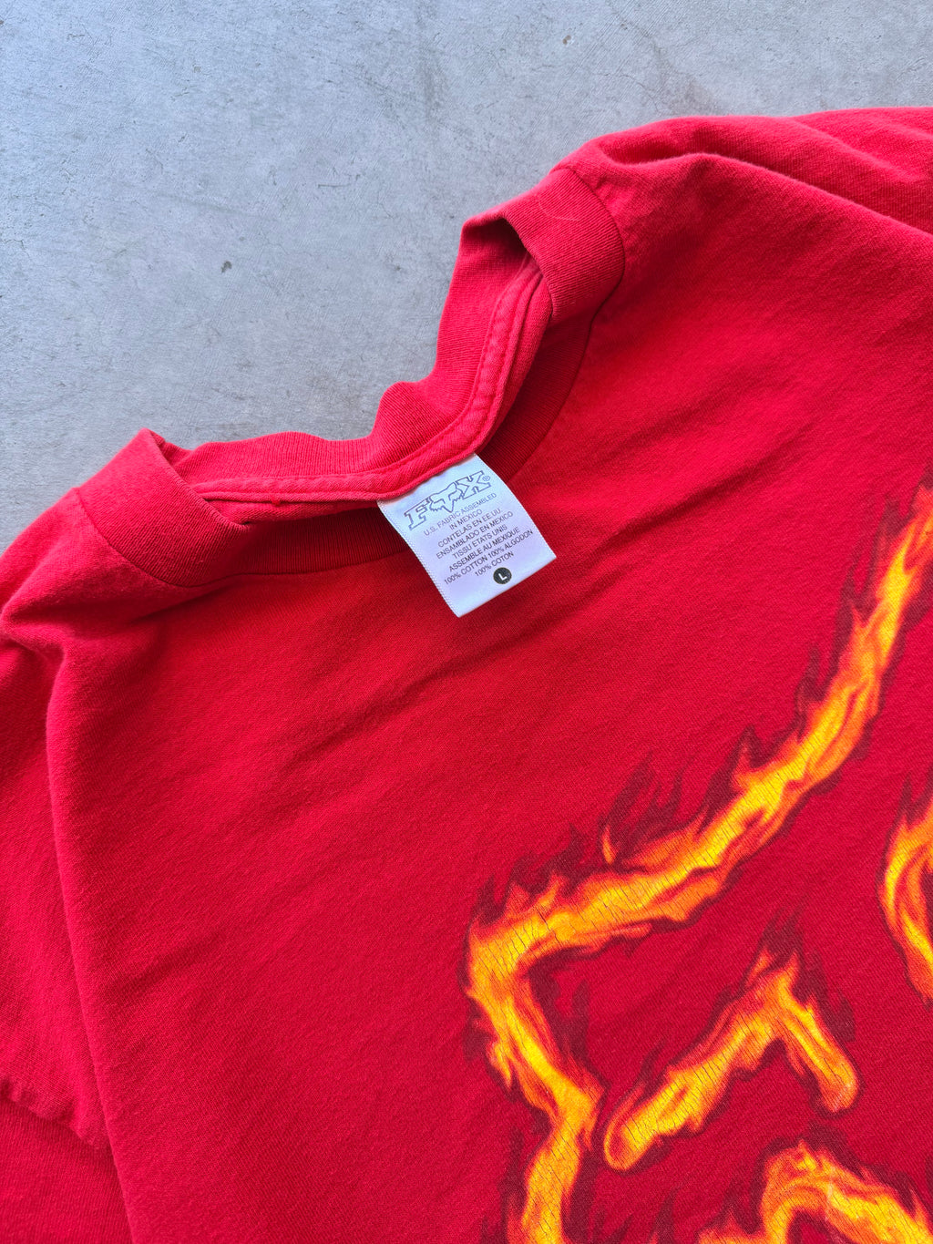 Fox red flames long sleeve - L
