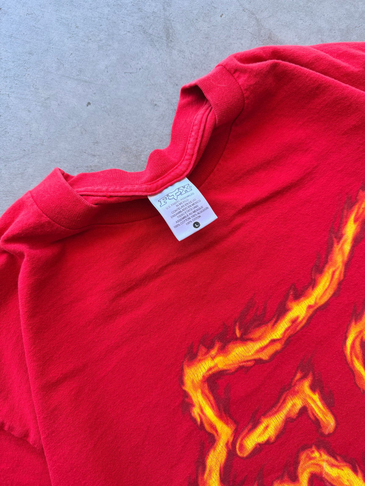 Fox red flames long sleeve - L