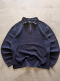 Navy Polo quarter zip - L