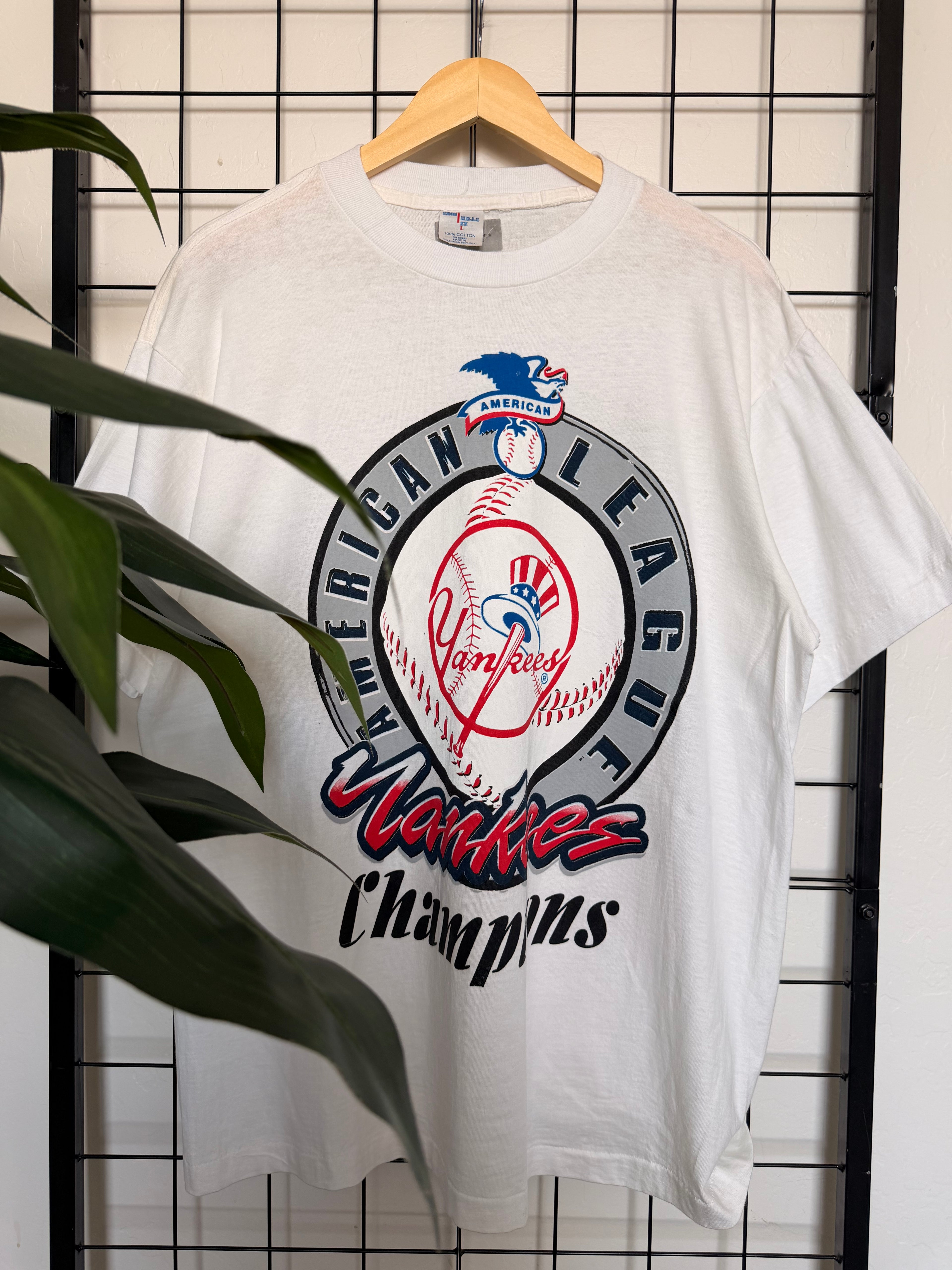 New York Yankees white vintage tee - L