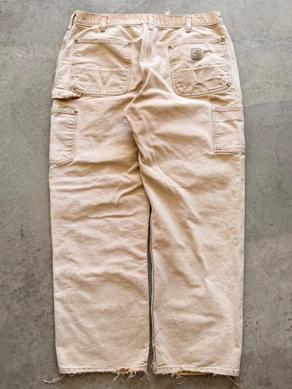 Carhartt tan distressed double knees Sz 36