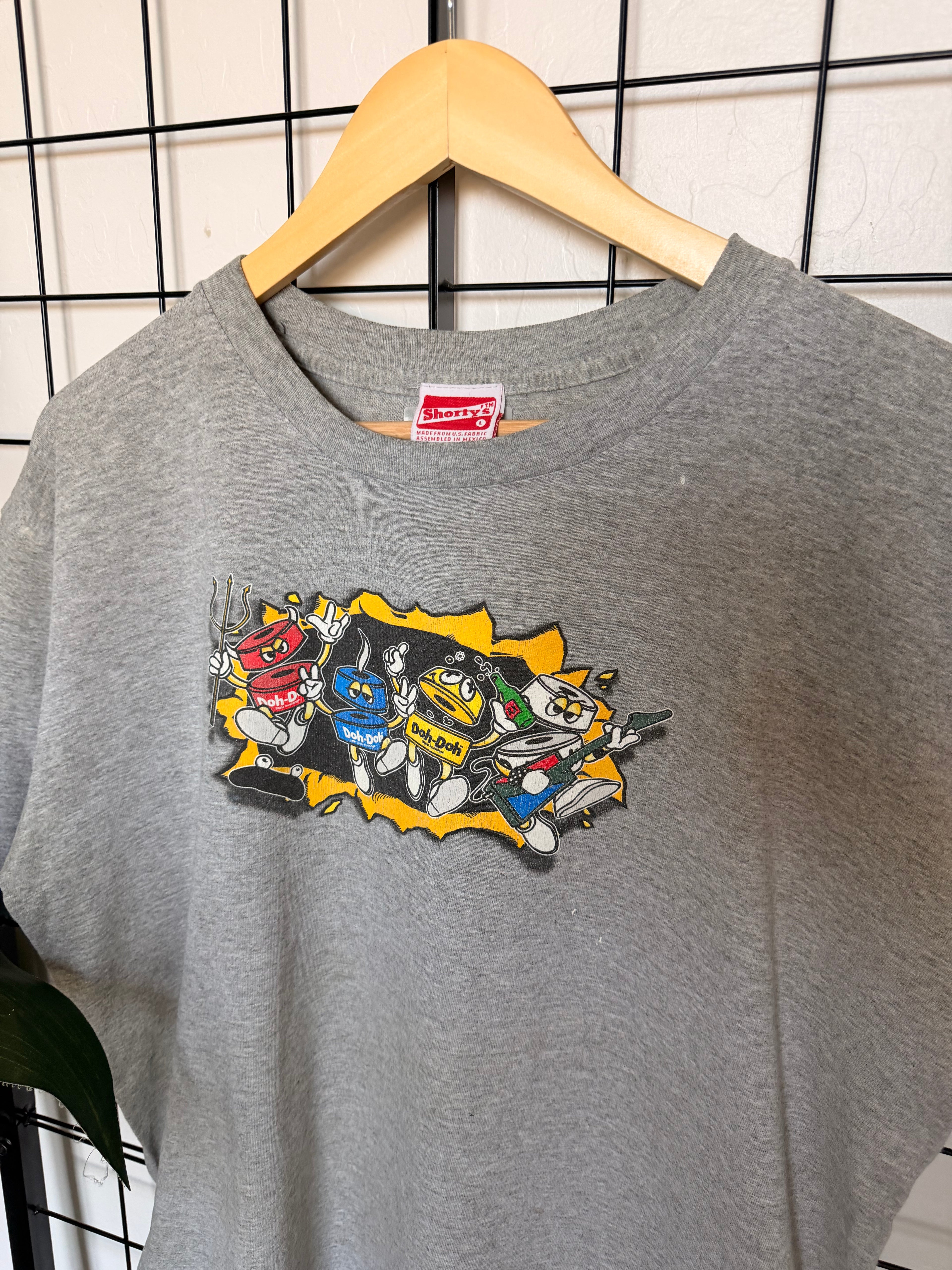 00s Short's doh doh grey tee - L