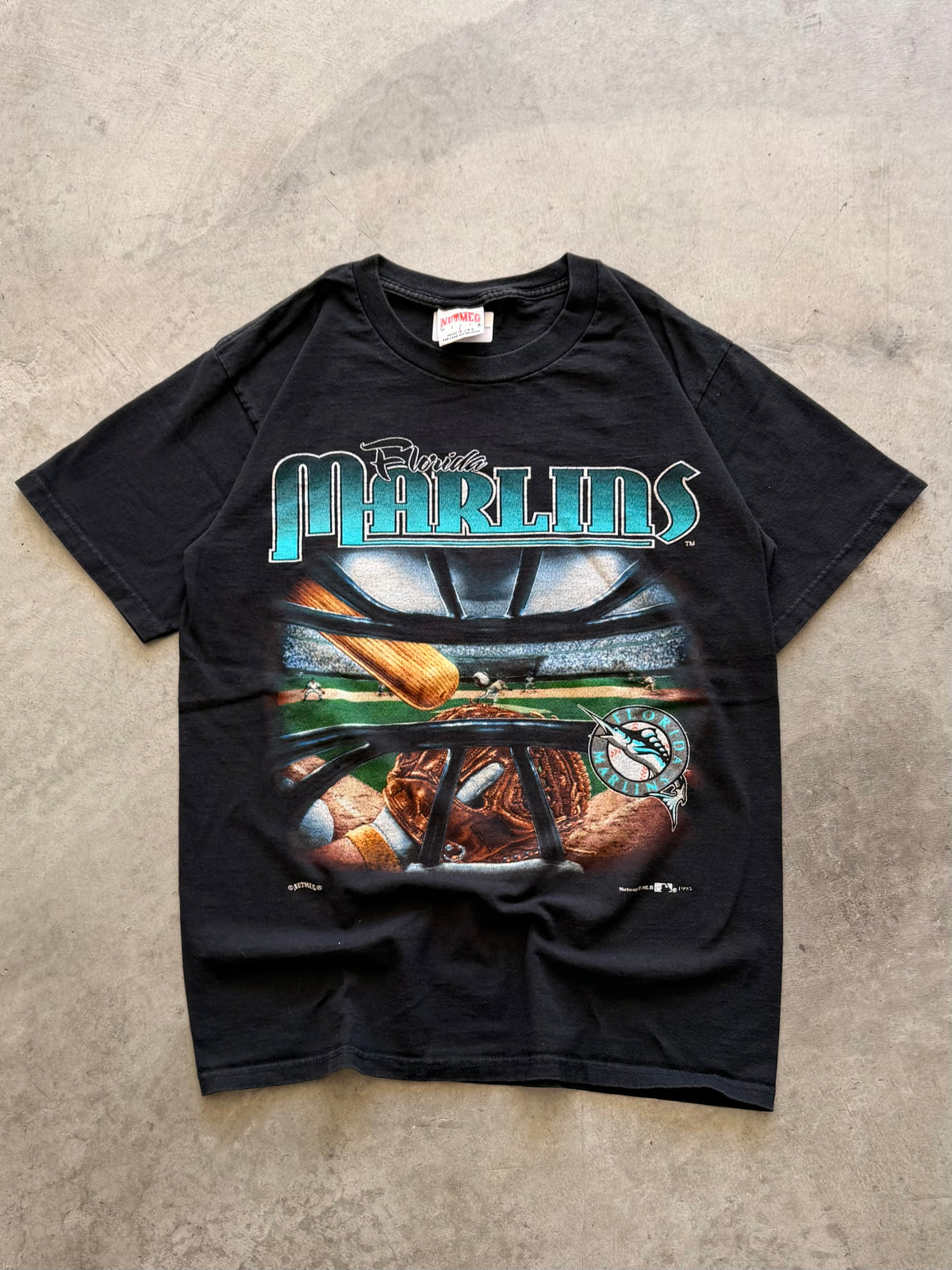 1995 Florida Marlins nutmeg tee - L