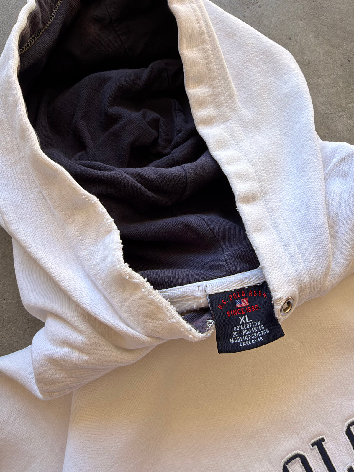 U.S. polo assn white hoodie - XL