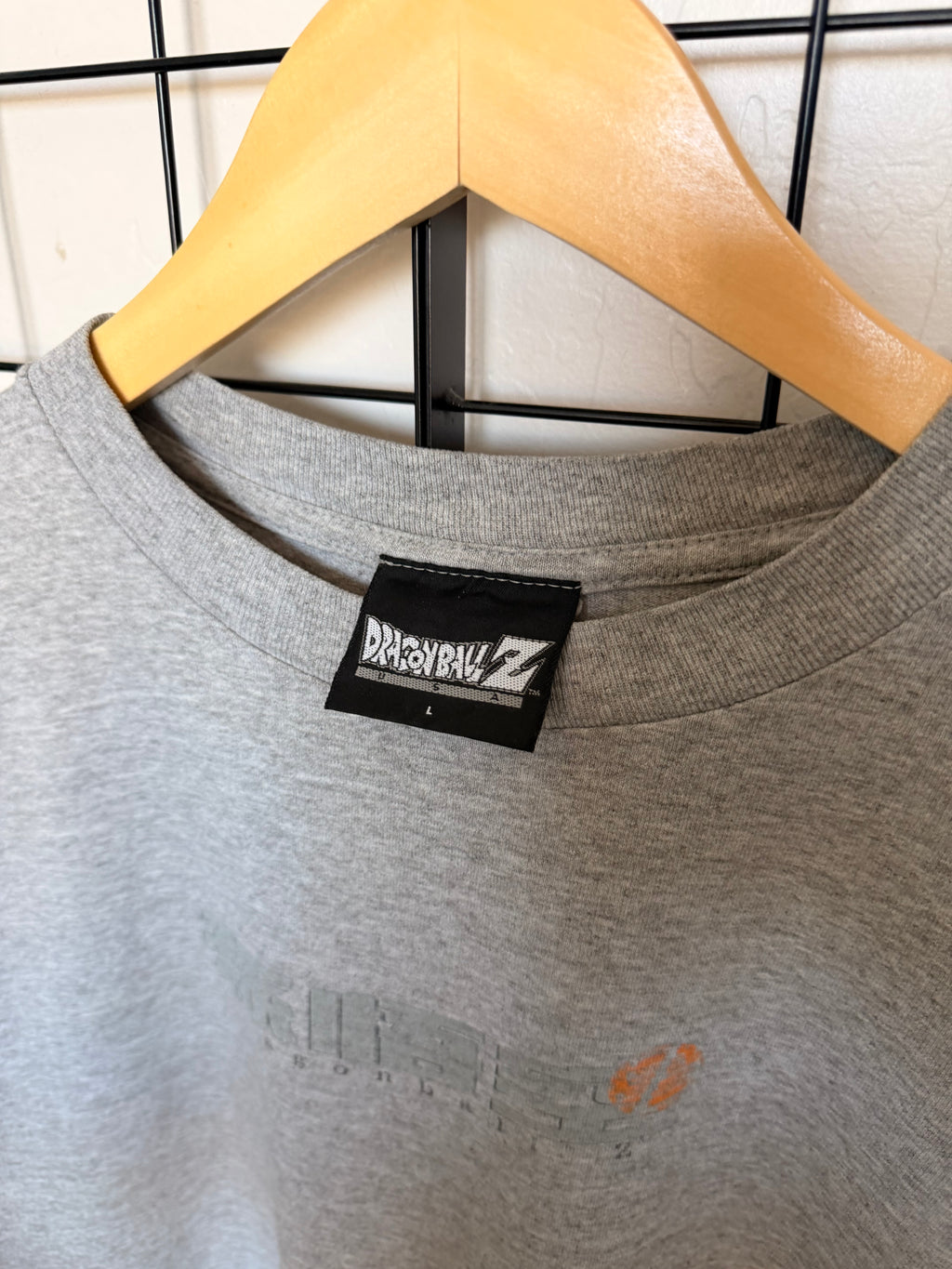 1998 DBZ Goku Super Saiyan 3 grey tee - L