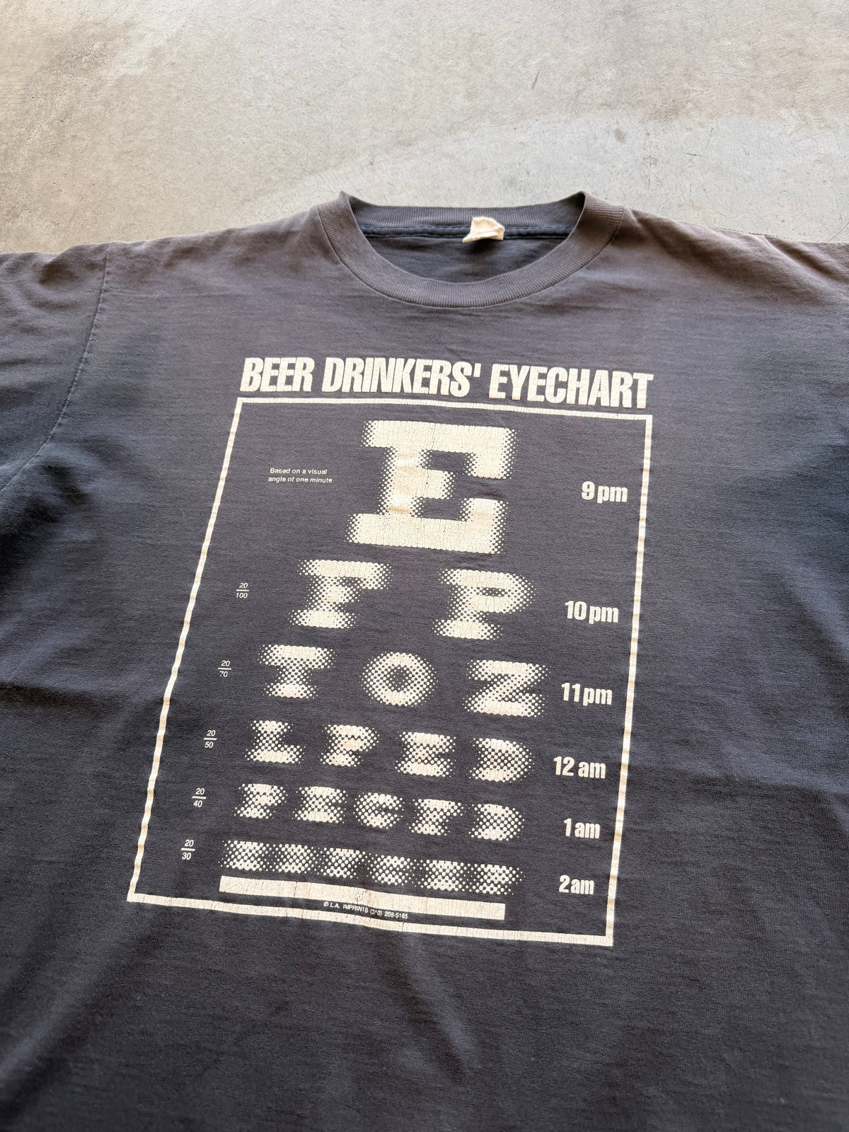 Beer drinker's eyesight faded tee - L