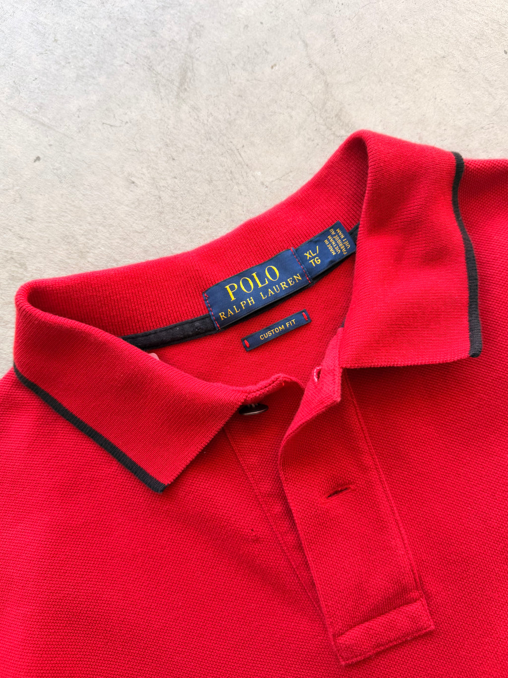 Red big pony long sleeve polo - XL