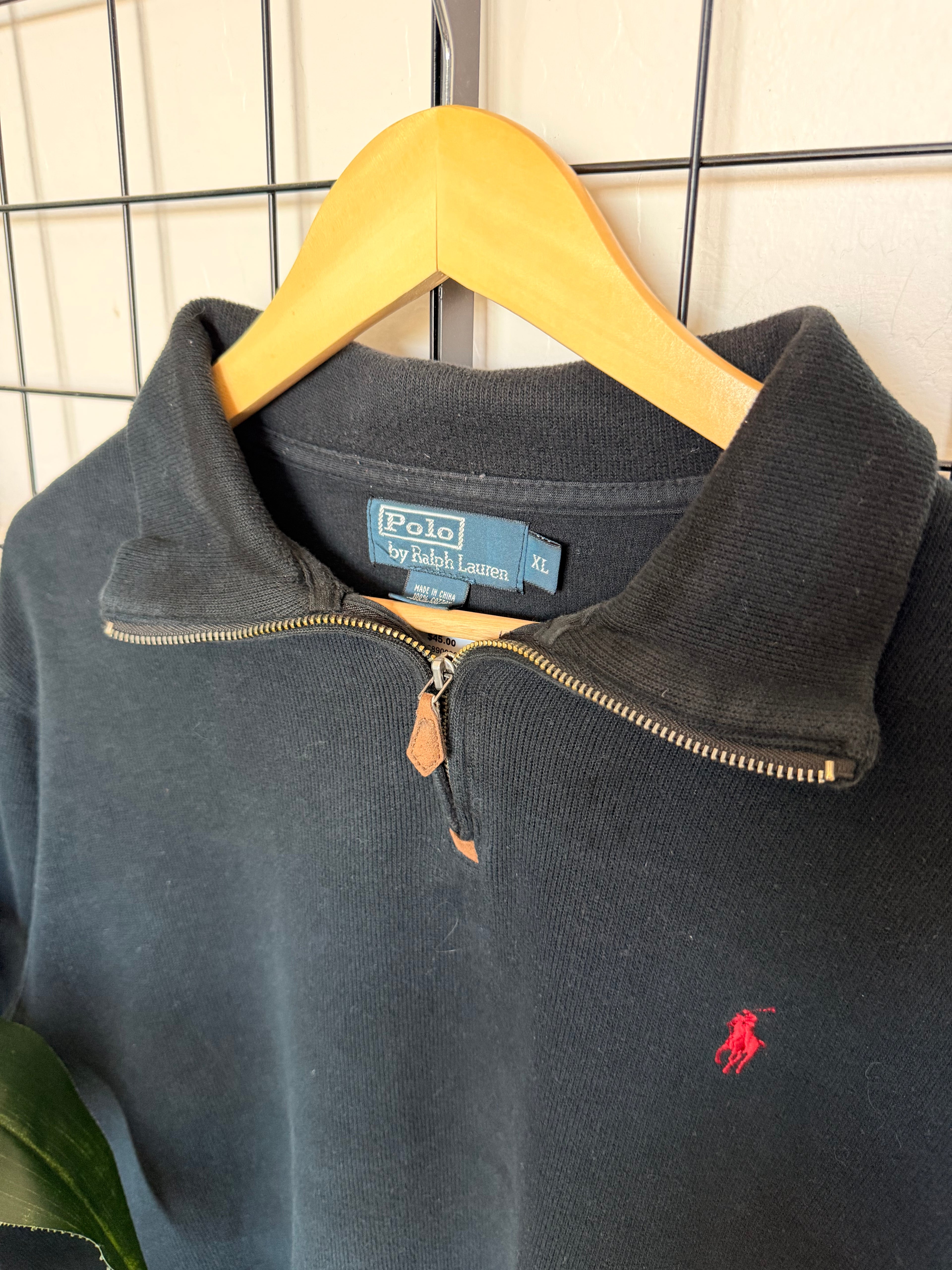 Polo Ralph Lauren black quarter zip - XL
