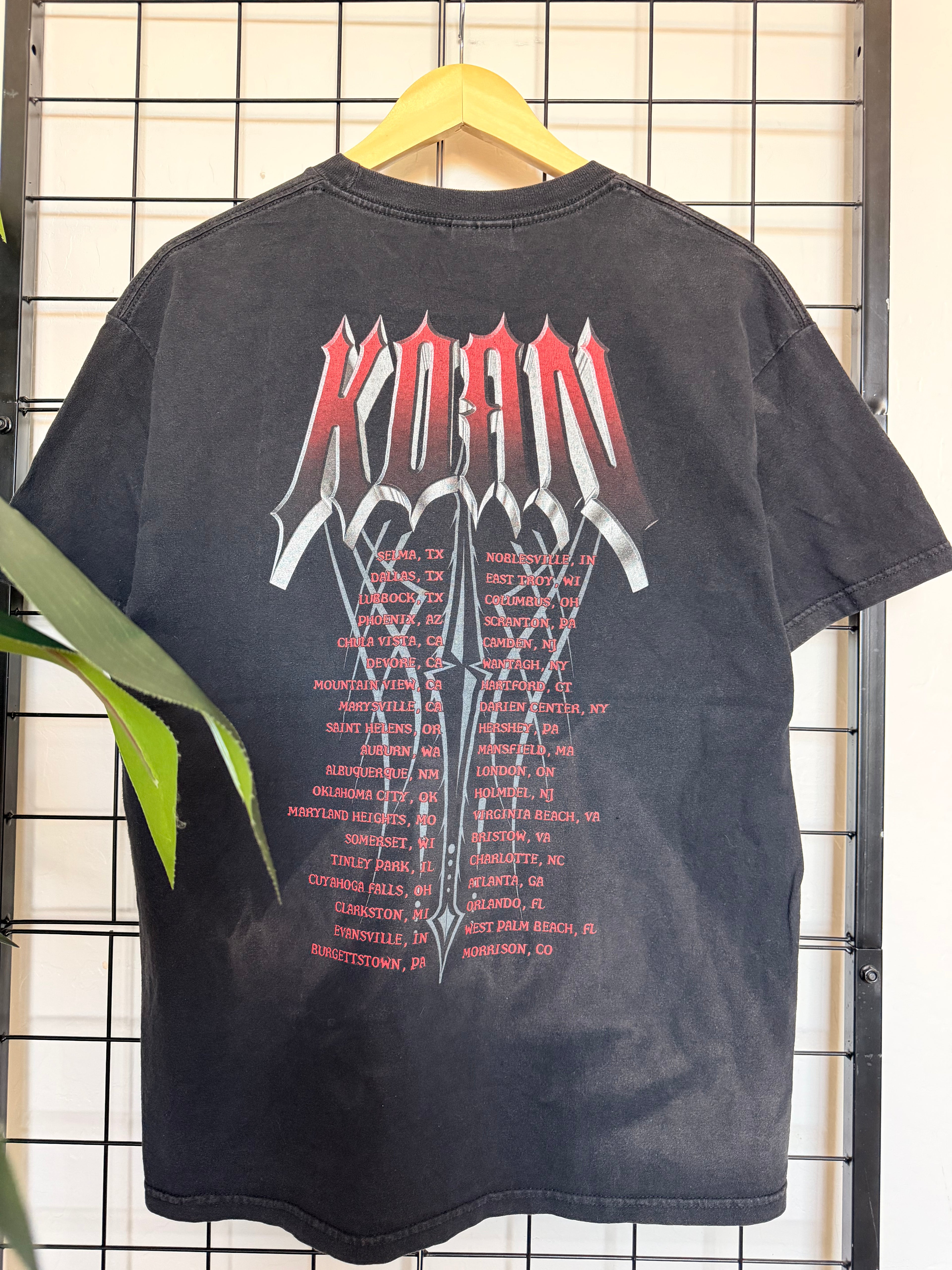 90s Korn black band tee - L