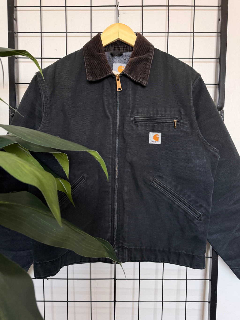 J001 Black Carhartt Detroit blanket lined jacket - M