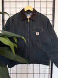 J001 Black Carhartt Detroit blanket lined jacket - M