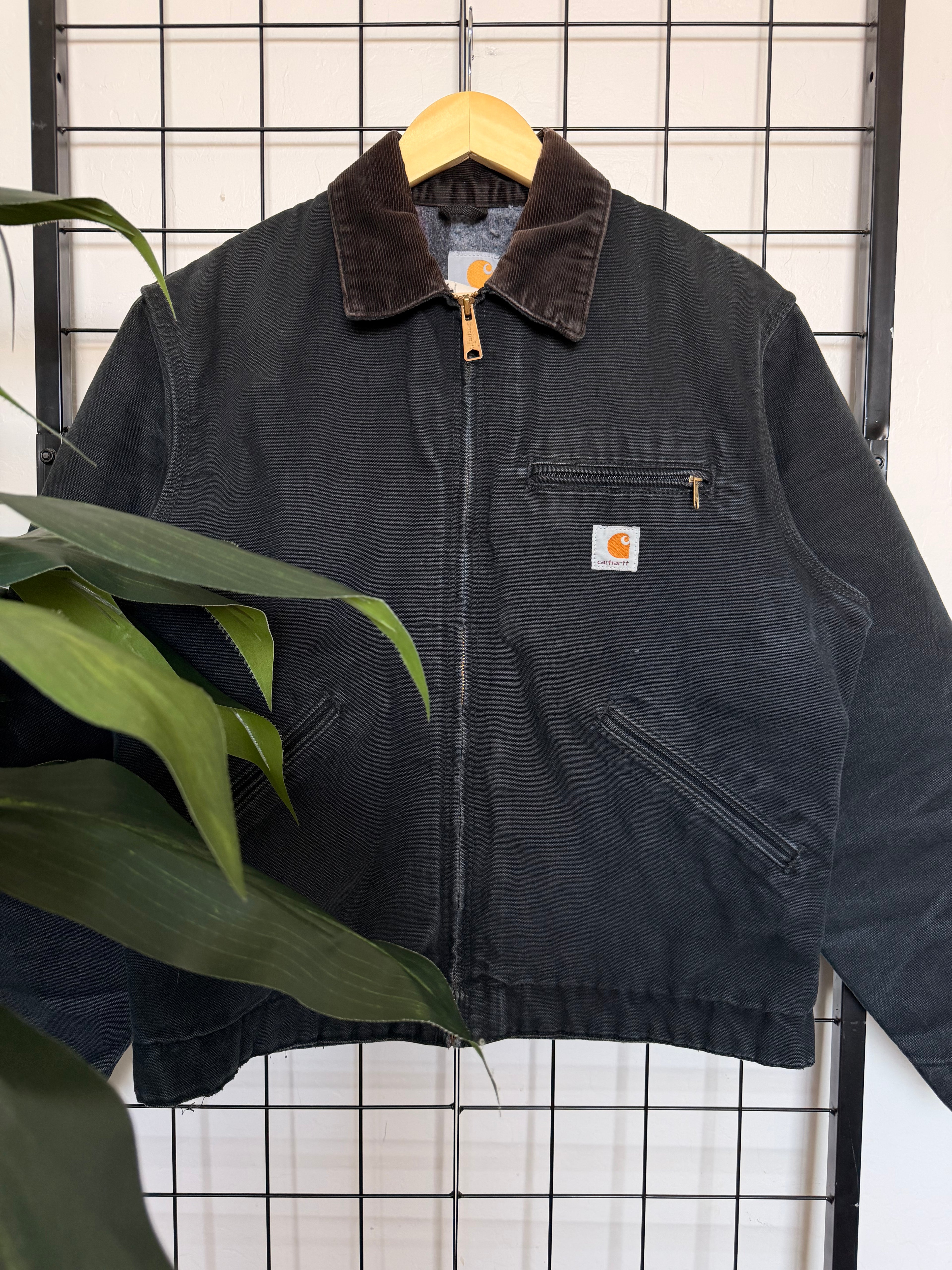 J001 Black Carhartt Detroit blanket lined jacket - M