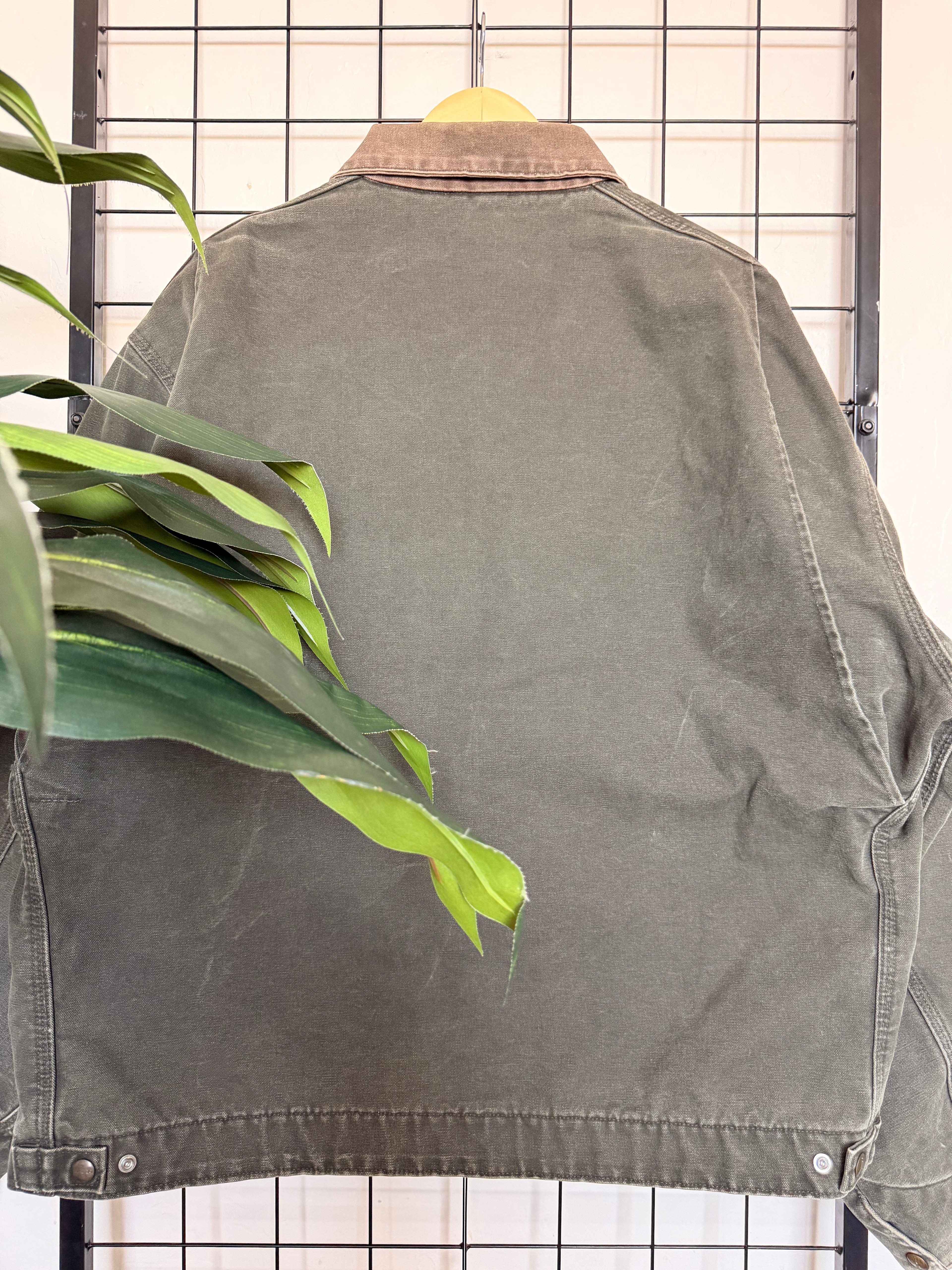 2003 J97 Carhartt Detroit moss green blanket lined jacket - 2XL