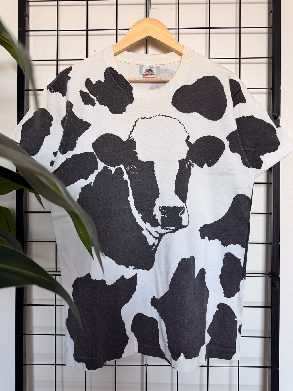 90s Cow AOP tee - L