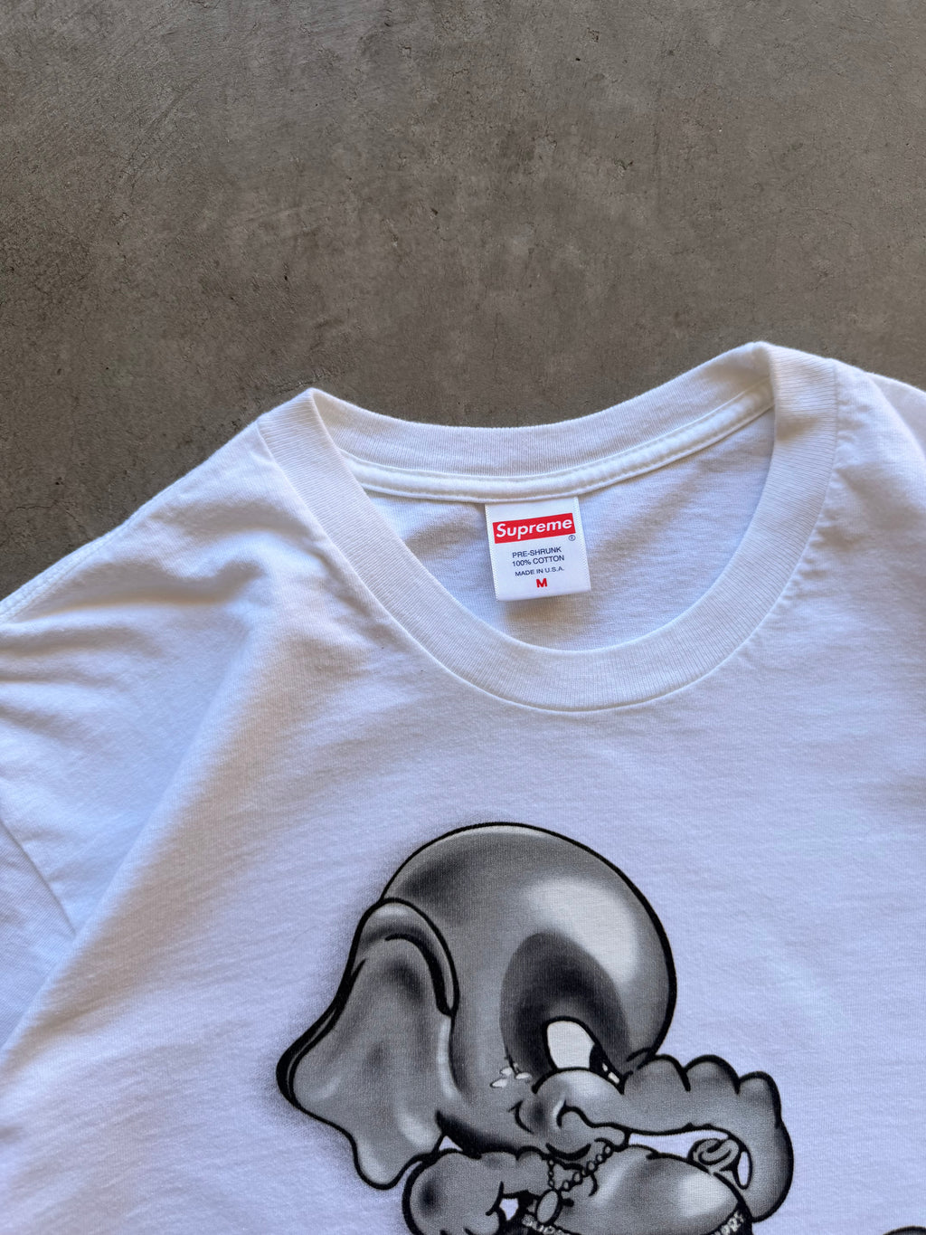 Supreme elephant SS 22 white tee - M