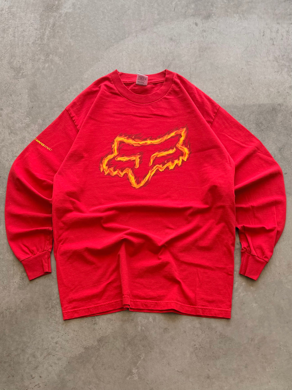 Fox red flames long sleeve - L