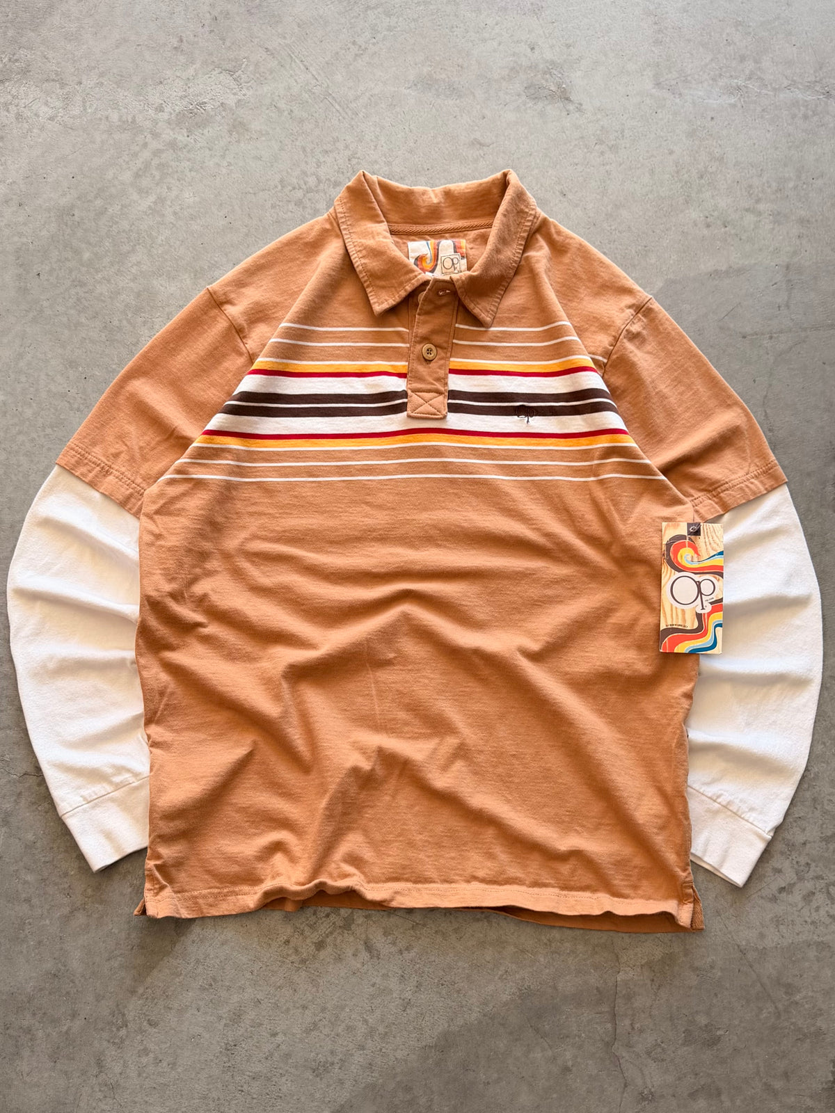 00s Ocean Pacific long sleeve polo - L